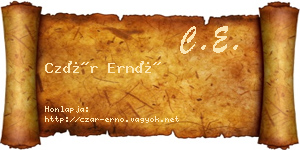 Czár Ernő névjegykártya